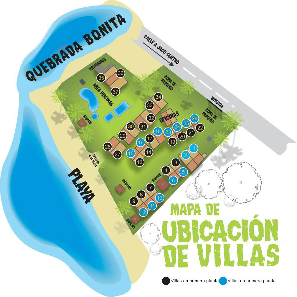mapa de las Villas CostaJacó